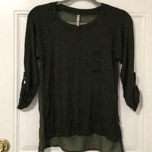 Olive green half sleeve top